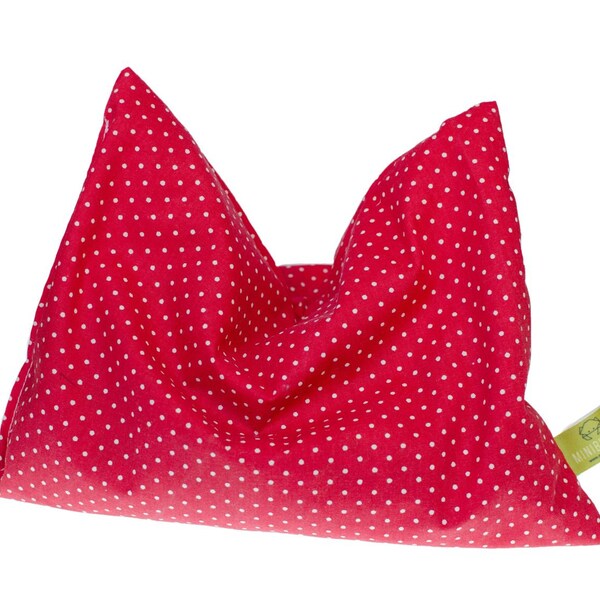 Coussin noyaux de cerise BIO Wärmekissenmicro-ondes points rouges à polka blancs