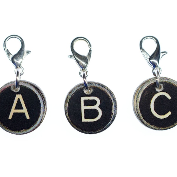 Chosse a Letter Name Charm Miniblings Letters Alphabet ABC Typewriter Keys Wood