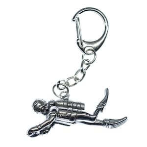 Diver Key Chain Miniblings Diving Suit Keychain Keyring silver 50mm