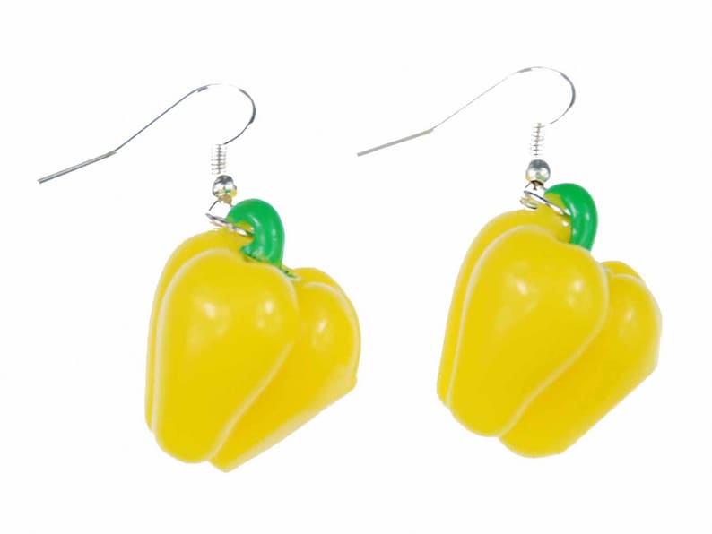 Paprika Earrings Miniblings Sweet Peppers Health Cooking Yellow