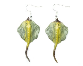 Rays earrings Miniblings pendant diving sea diver ocean fish manta green