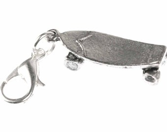 Skateboard Charm Pendant Bracelet Wristlet Miniblings Kids Skating Board Silver