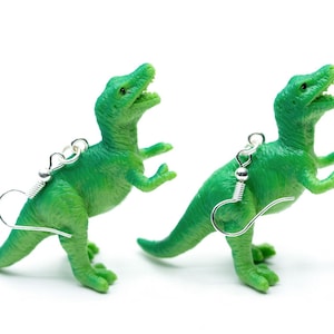 Tyrannosaurus Rex Ohrringe Miniblings Hänger Dino T-Rex Dinosaurier grün XL