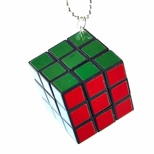 Magic Cube Necklace Miniblings 80Cm 80S Game Dice Cube Retro