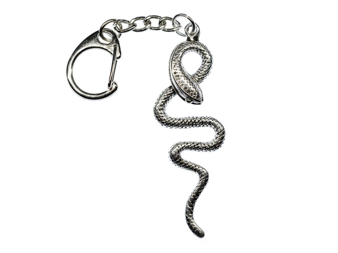 Snake Key Chain Miniblings Snakes Reptile 925 Sterling Silver Etsy