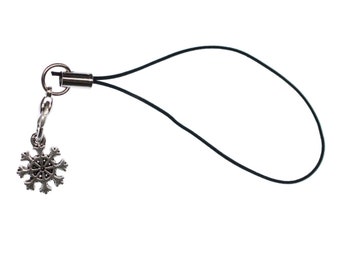 Snowflake Mobile Cell Phone Charm Pendant Christmas Winter Snow Ice 13Mm