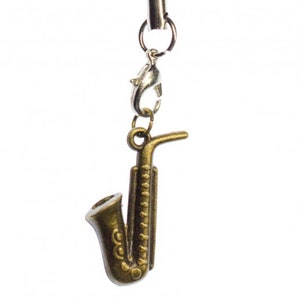 Saxofon Handyanhänger Saxophon Miniblings Handyschmuck Musik Jazz Band Bronze
