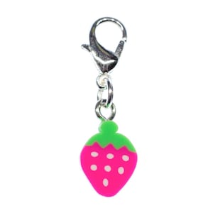 Strawberry Charm Miniblings zipper pull pendant fruits fruit berry slice pink