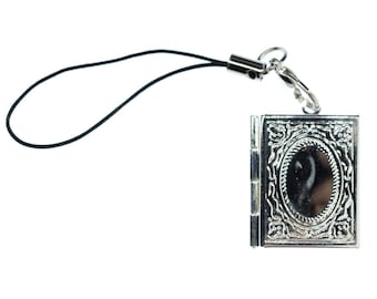 Medallion Book Photo Cell Phone Charm Jewelry Unfold Photos DIY Reminder