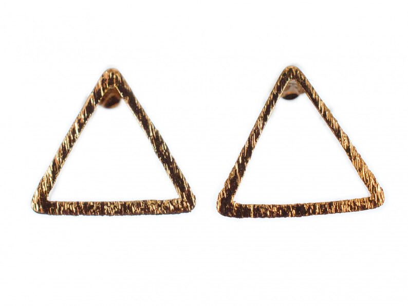 Triangle Earrings Ear Studs Earstuds Miniblings Geometry Shapes Rose Gold image 1