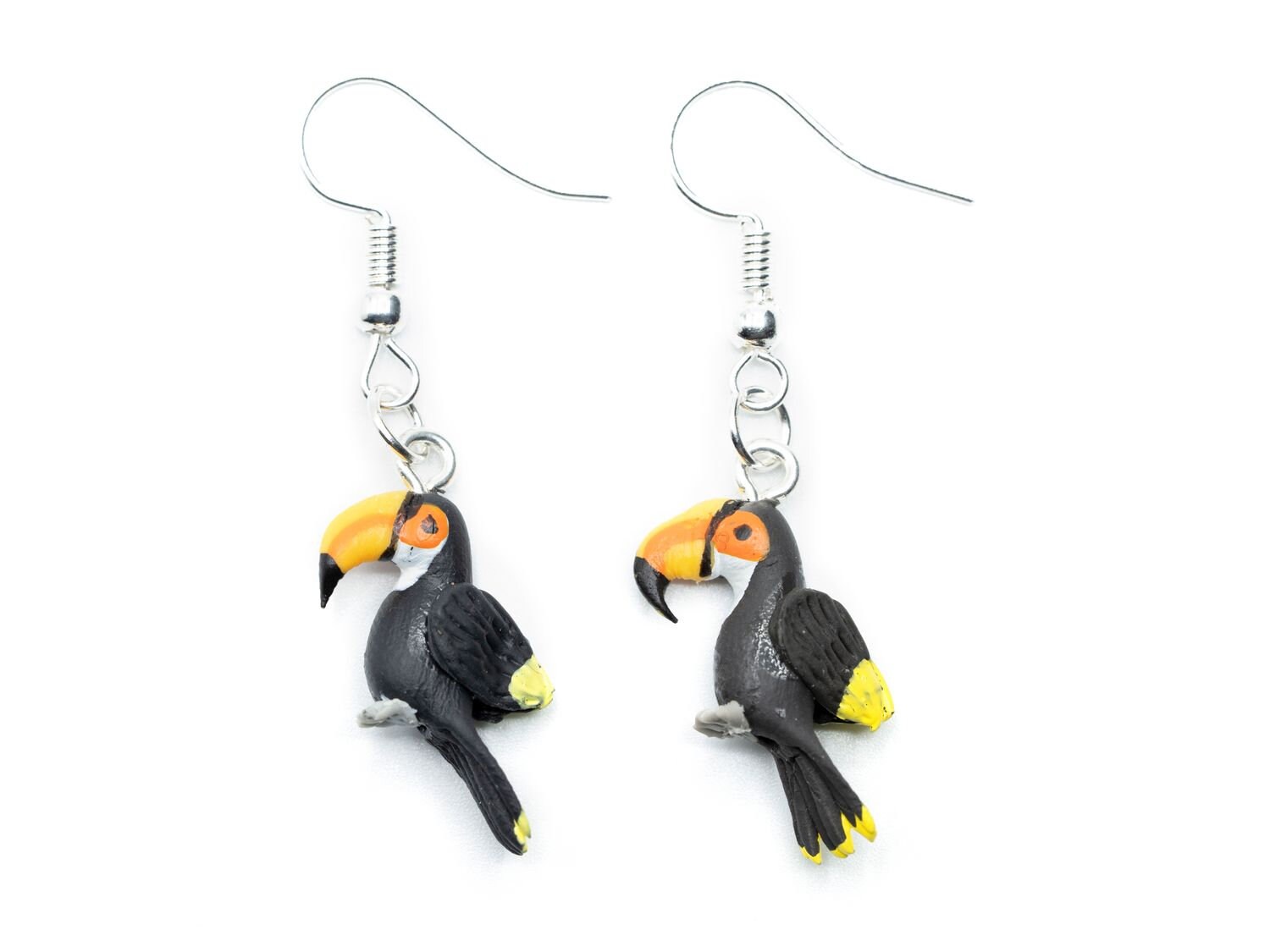 DOWAY Orecchini Pendenti A Forma Di Tucano Tropicale - Acrilico Colorato, Doppia Faccia, Con Bicchiere Margarita, Regalo Per Amanti Degli Uccelli - 4