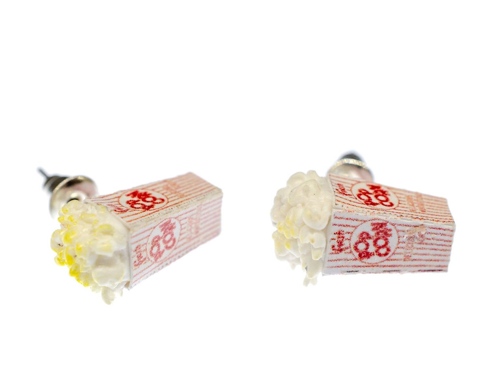 Popcorn Ear Studs Earrings Miniblings Plug Polymer Clay Cinema Etsy