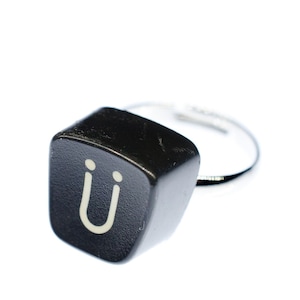 Anillo con letra Ü Llave de máquina de escribir vintage Miniblings Diéresis cuadrada única Ü