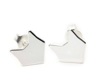 Geometric fox head ear Miniblings studs cat animal arrow stainless steel