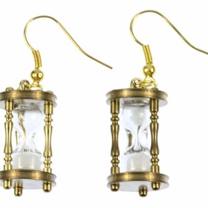 Hourglass Earrings Functioning Miniblings Egg Timer Clocks Clock Golden