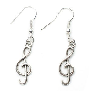 Treble Clef Note Earrings Music Miniblings Piano Silver Singer Orchestra