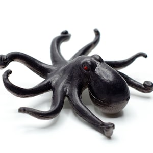 Octopus Brooch Squid Miniblings Pin Badge Button Animal Ocean Black