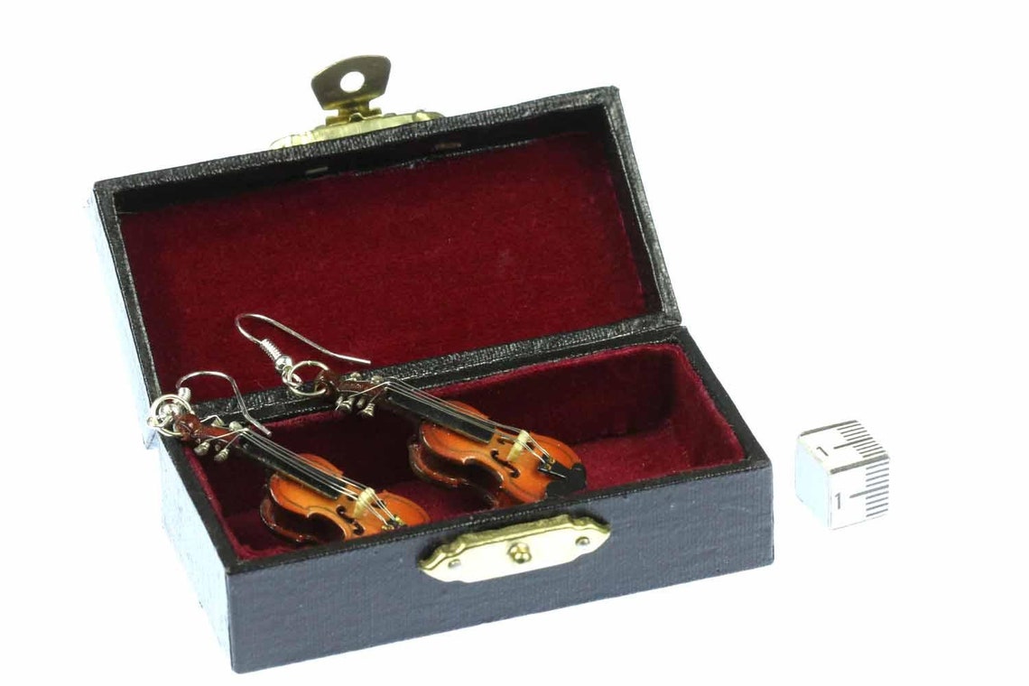 Violin Earrings 2 Violins Wood Miniblings Violinist Music Etsy
