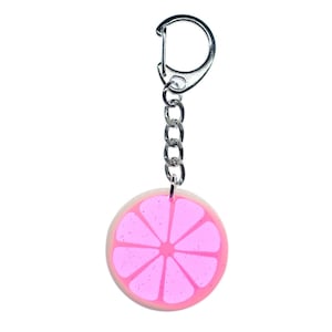 Grapefruit Key Ring Chain Miniblings Pink