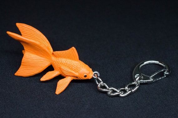 Fisch Aquarium Karpfen Schlüsselanhänger Anhänger Silber aus Metall 