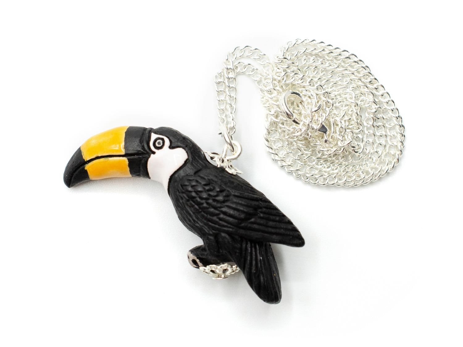 Tucan Necklace Miniblings Bird Birds Exotic Tropical 45Cm Ceramic Rainforest