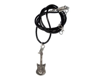 E-Gitarre Kette Halskette Miniblings Gitarrist Musik Musiker Rock Band Leder