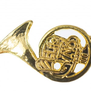 Horn Brooch Pin Badge Button Badge Miniblings Instrument Orchestra Golden Mini