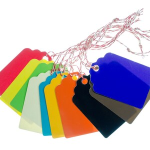 10 Étiquettes cadeaux etiquette tag nom cadeau Miniblings colores dos blanc