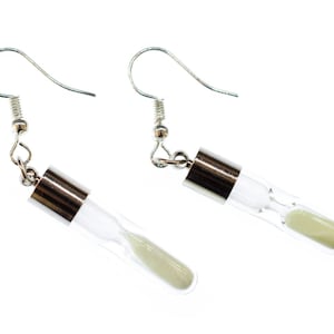 Hourglass Earrings Functioning Sand Time Seconds Glow In Dark Hangers Miniblings
