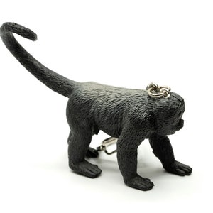 woolly monkey keychain pendant key ring zoo monkey black