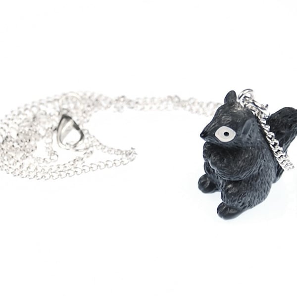 Gray Squirrel Necklace Miniblings 45Cm Nut Forest Animal