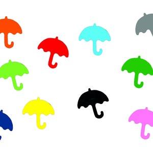 10X Patch Hotfix Iron On Motif Miniblings 25mm Velvety Flock Film Rain Umbrella