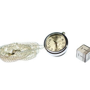 Real Watch Necklace Miniblings 80cm Clock Wristwatch Time Snap Button image 2