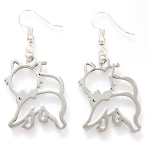 Cat Silhouette Earrings Earring Miniblings Animal Kitten Kitty Pet