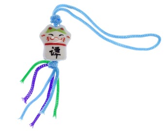Lucky Cat Mobile Cell Phone Charm Pendant Miniblings Maneki Nekowhite