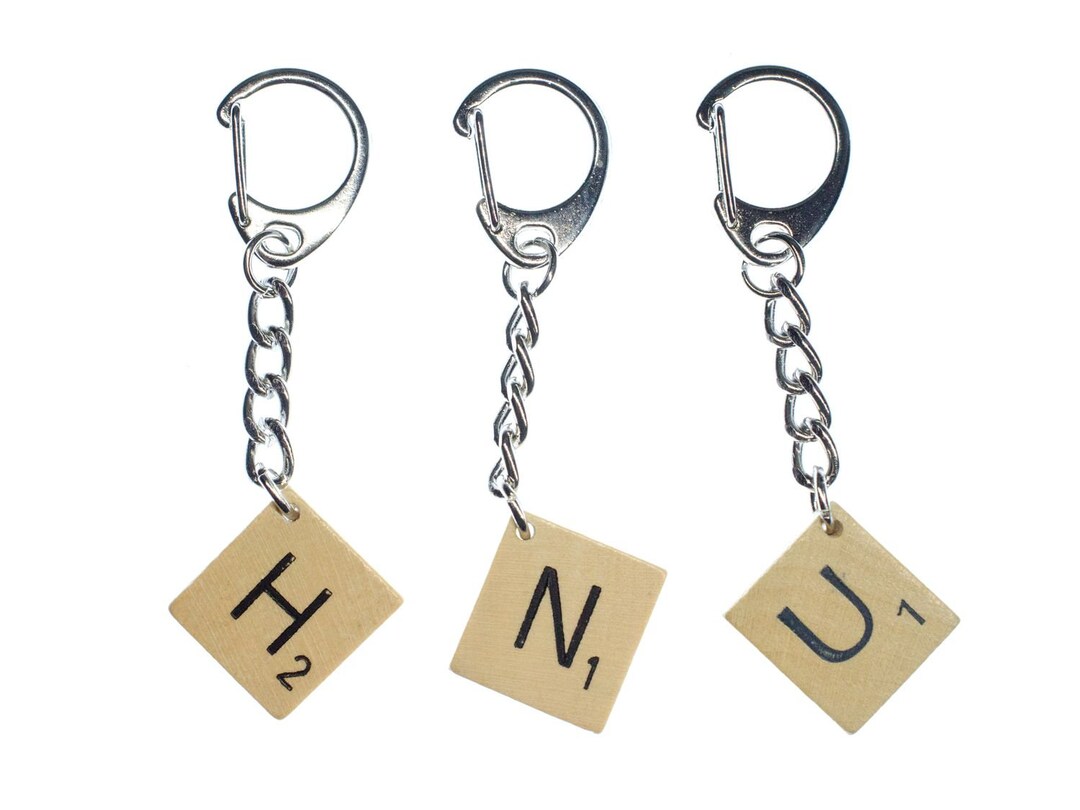 Initialen Key Wood Ring Miniblings Key Chain Initial Chosse a Letter ...