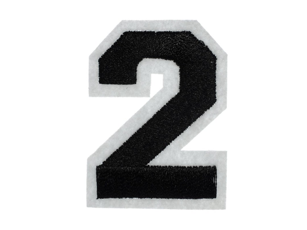 Iron on Patch Nine Number College Miniblings White Black Press 