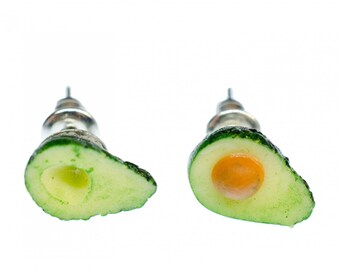 Avocado Earrings Ear Studs Earstuds Miniblings Fruit Superfood Food Summer Clay