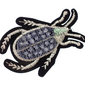 Beetle Patch Hotfix Iron On Miniblings Bug Beetles Insect Vermin 60X40Mm Grey