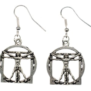 Vitruvian Man Earrings Miniblings Leonardo Da Vinci Proportions Human Art