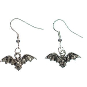 Bat Earrings Miniblings Halloween Vampire Bloodsuckers Silver Plated