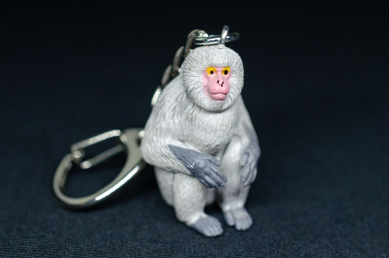 Japanese macaque monkey keyring miniblings snow monkey red-faced macaque image 3