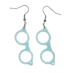 Glasses Woody Earrings Miniblings Nerd Spectacles Hipster Retro Turquoise