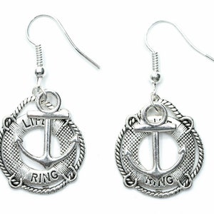 Set Of 2 Maritime Anchor Life Ring Earrings Miniblings Boat Sea Captain Sailing