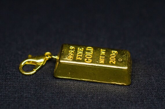 Gold Bar Charm Zipper Pull Pendant Miniblings Gold Bars Gift