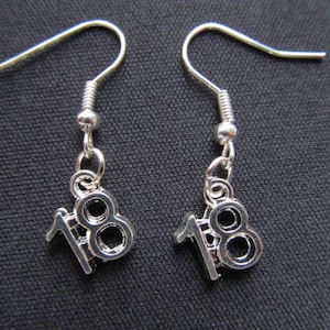 Eighteen Earrings 18 Number Of Age Birthday Miniblings Silver