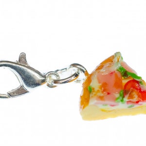 Pizza Charm Pendant Zipper Pull For Bracelet Wristlet Miniblings Eating Piece