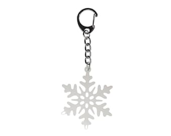 Llavero con copo de nieve y miniblings, colgante con flor de hielo de invierno.
