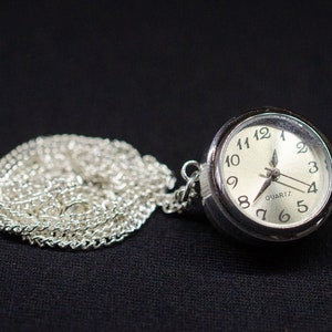 Real Watch Necklace Miniblings 80cm Clock Wristwatch Time Snap Button image 3