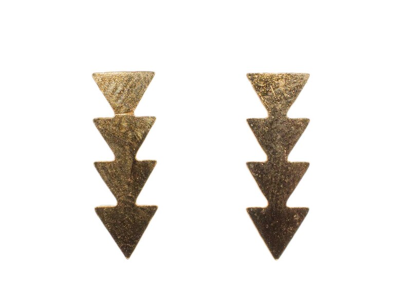 Flèche flèchesIndiens signe de Boucles d'oreille d-oreilles rose triangles image 1